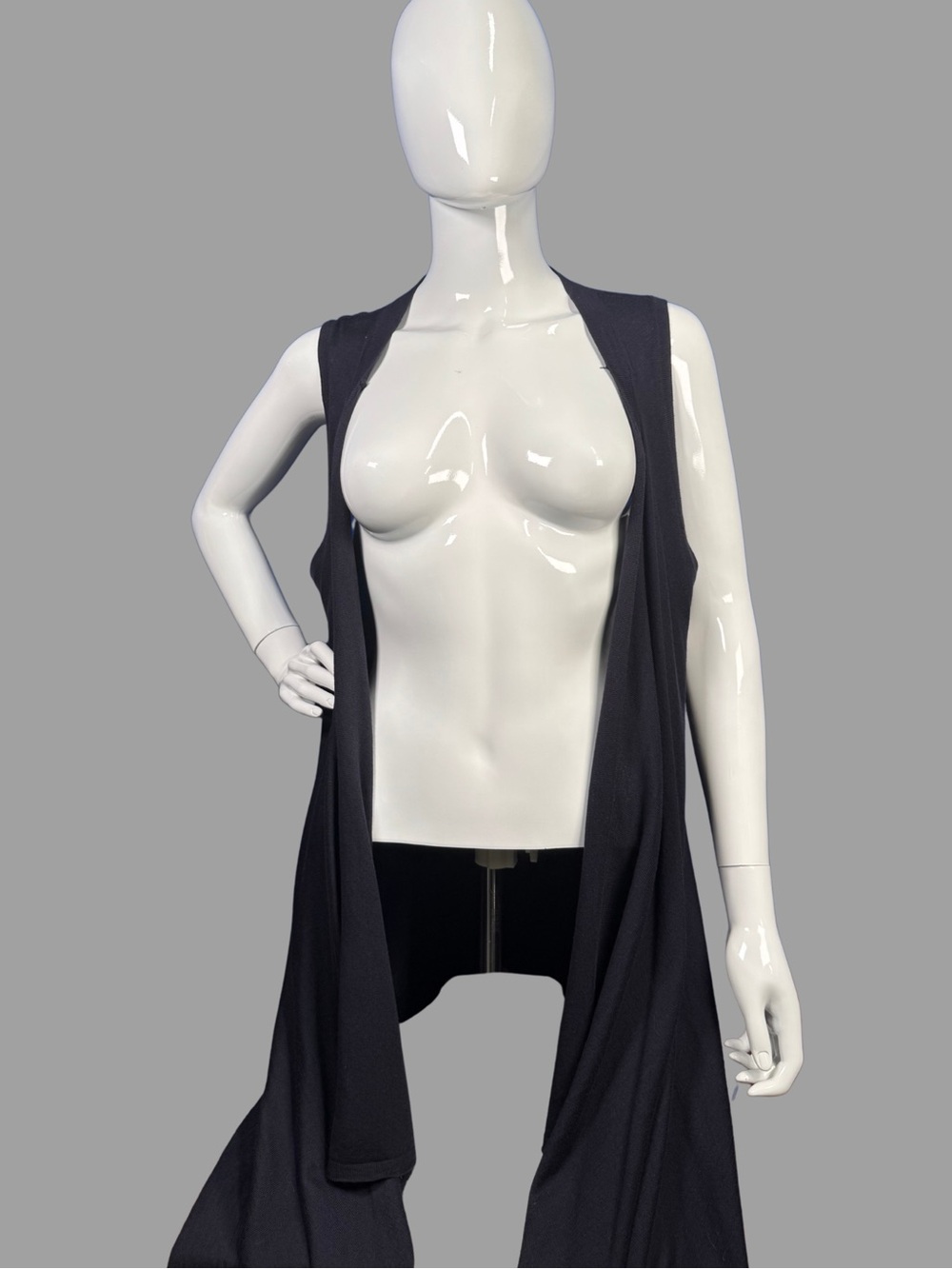Adrienne Vittadini Women's Open Front Sleeveless Duster Vest
